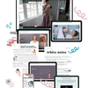 Collage of digital resources from the Baby Sleep Solutions course, featuring video lessons on newborn brain development, tips for using white noise, sleep expectations, and techniques for promoting balance and connection. The image highlights various strategies to help parents improve their baby’s sleep.